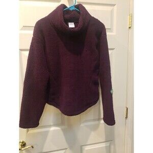 New Serra Sherpa Pullover Women's Medium Burgundy Long Sleeve w/Cowl Neckline